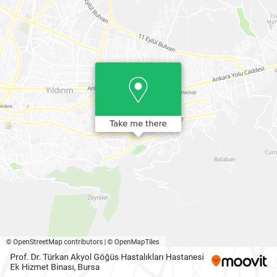 Prof. Dr. Türkan Akyol Göğüs Hastalıkları Hastanesi Ek Hizmet Binası map