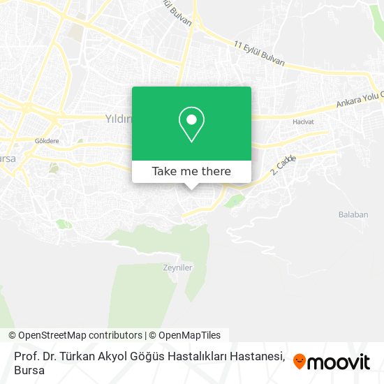 Prof. Dr. Türkan Akyol Göğüs Hastalıkları Hastanesi map