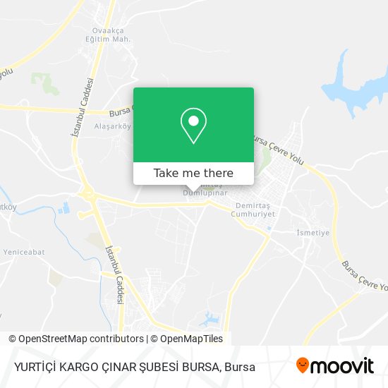 YURTİÇİ KARGO ÇINAR ŞUBESİ BURSA map