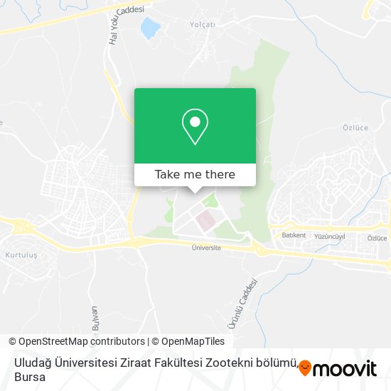 Uludağ Üniversitesi Ziraat Fakültesi Zootekni bölümü map