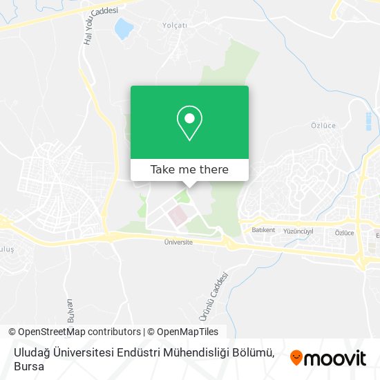 Uludağ Üniversitesi Endüstri Mühendisliği Bölümü map