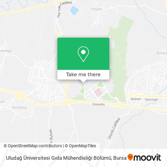 Uludağ Üniversitesi Gıda Mühendisliği Bölümü map