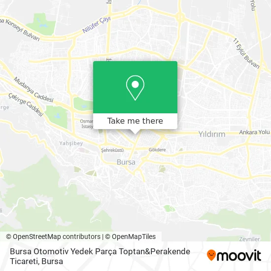 Bursa Otomotiv Yedek Parça Toptan&Perakende Ticareti map