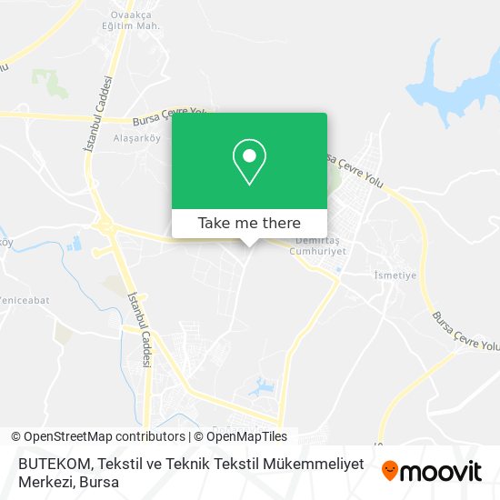 BUTEKOM, Tekstil ve Teknik Tekstil Mükemmeliyet Merkezi map