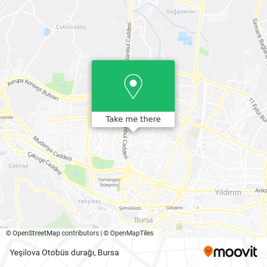 Yeşilova Otobüs durağı map