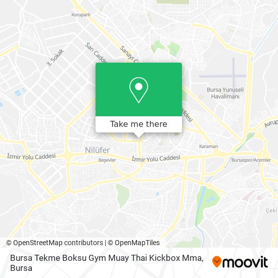 Bursa Tekme Boksu Gym Muay Thai Kickbox Mma map