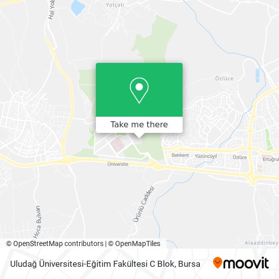 Uludağ Üniversitesi-Eğitim Fakültesi C Blok map