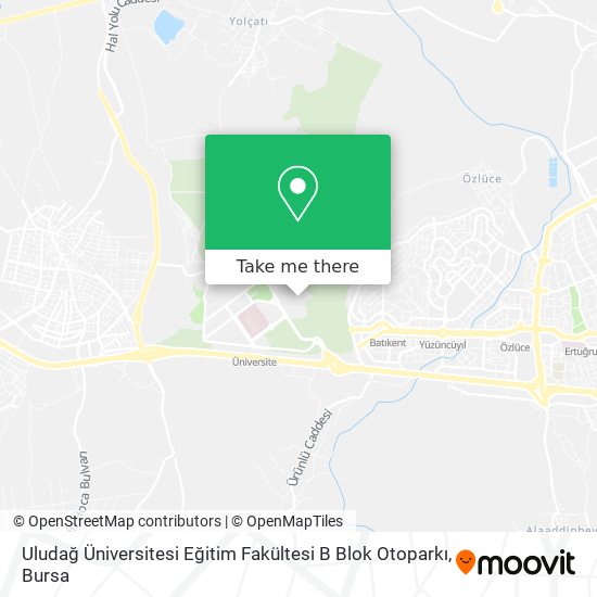 Uludağ Üniversitesi Eğitim Fakültesi B Blok Otoparkı map