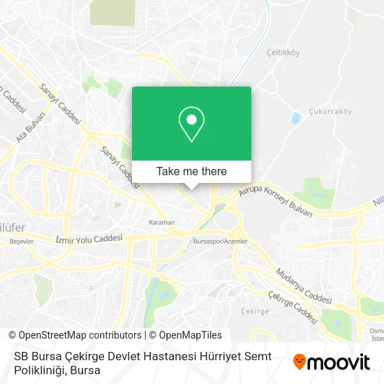 SB Bursa Çekirge Devlet Hastanesi Hürriyet Semt Polikliniği map