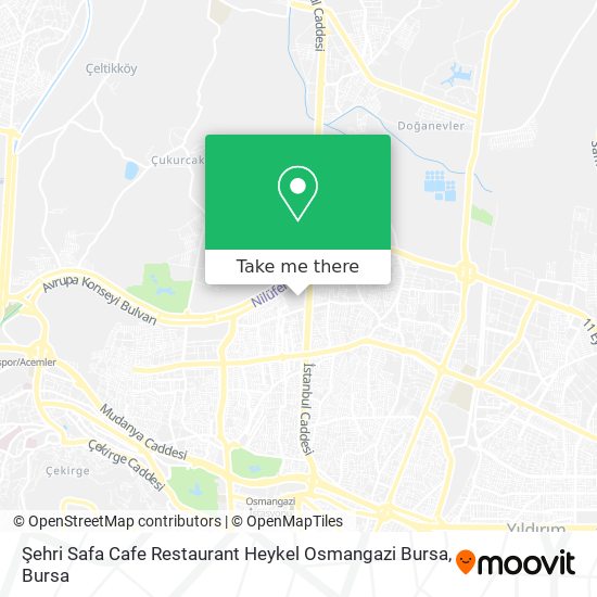 Şehri Safa Cafe Restaurant Heykel Osmangazi Bursa map