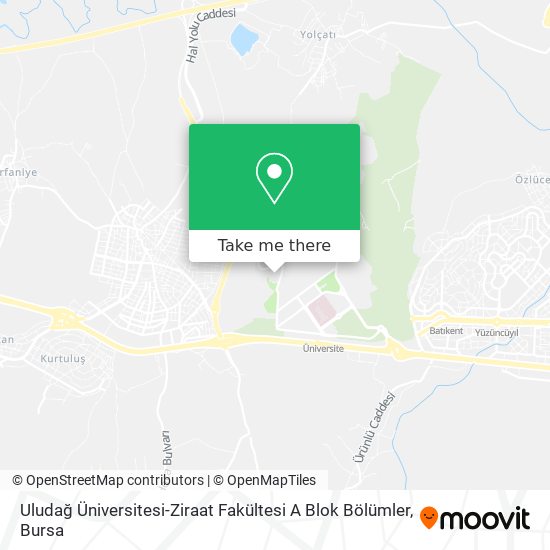 Uludağ Üniversitesi-Ziraat Fakültesi A Blok Bölümler map