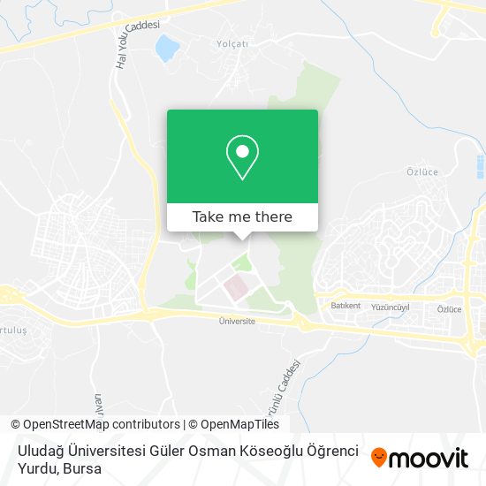 Uludağ Üniversitesi Güler Osman Köseoğlu Öğrenci Yurdu map