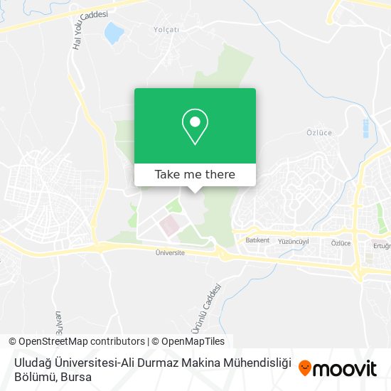 Uludağ Üniversitesi-Ali Durmaz Makina Mühendisliği Bölümü map