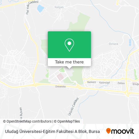 Uludağ Üniversitesi-Eğitim Fakültesi A Blok map