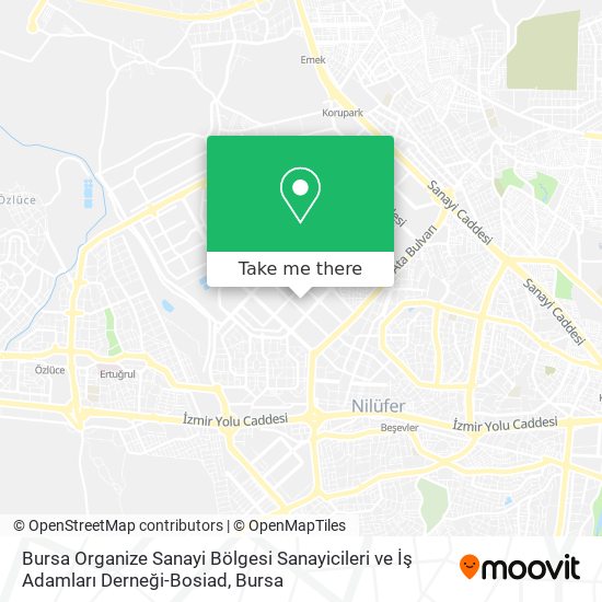 Bursa Organize Sanayi Bölgesi Sanayicileri ve İş Adamları Derneği-Bosiad map