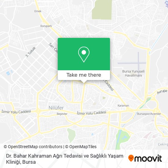Dr. Bahar Kahraman Ağrı Tedavisi ve Sağlıklı Yaşam Kliniği map