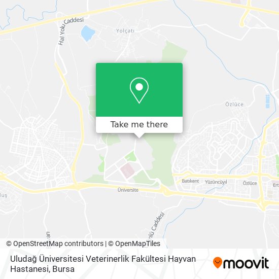 Uludağ Üniversitesi Veterinerlik Fakültesi Hayvan Hastanesi map