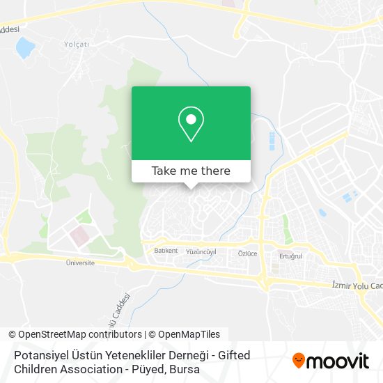 Potansiyel Üstün Yetenekliler Derneği - Gifted Children Association - Püyed map