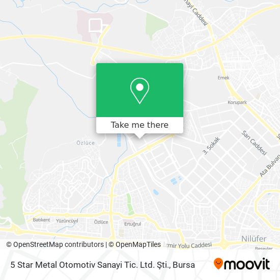 5 Star Metal Otomotiv Sanayi Tic. Ltd. Şti. map