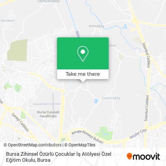 Bursa Zihinsel Özürlü Çocuklar İş Atölyesi Özel Eğitim Okulu map