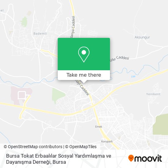 Bursa Tokat Erbaalılar Sosyal Yardımlaşma ve Dayanışma Derneği map