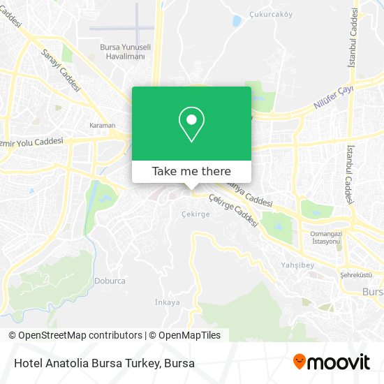 Hotel Anatolia Bursa Turkey map