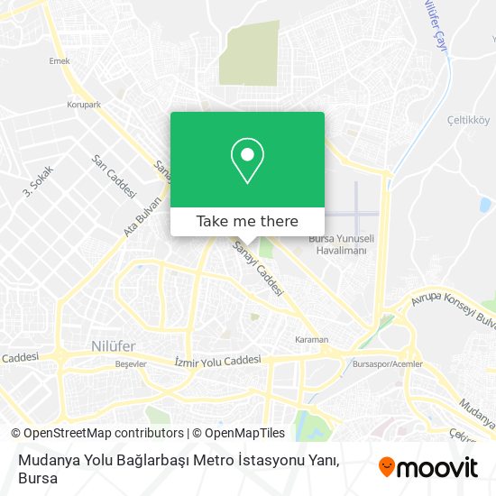 Mudanya Yolu Bağlarbaşı Metro İstasyonu Yanı map