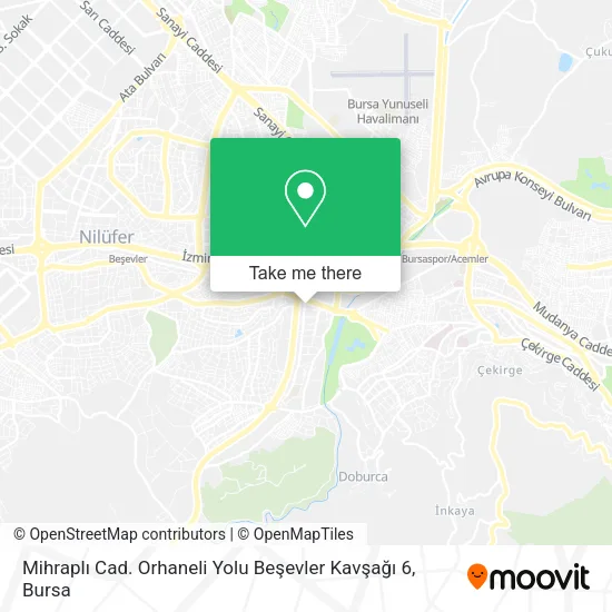 Mihraplı Cad. Orhaneli Yolu Beşevler Kavşağı 6 map
