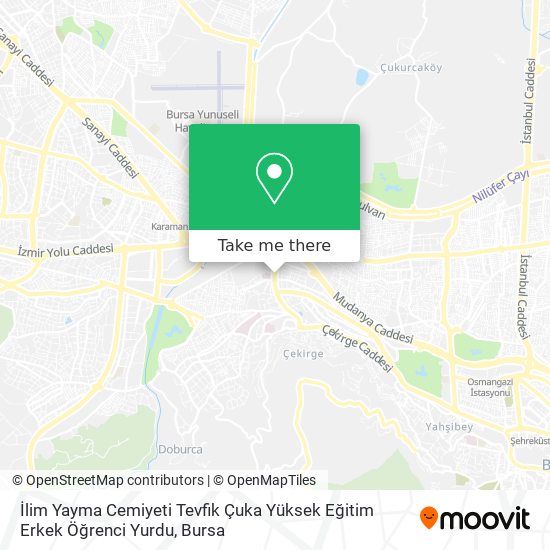 İlim Yayma Cemiyeti Tevfik Çuka Yüksek Eğitim Erkek Öğrenci Yurdu map