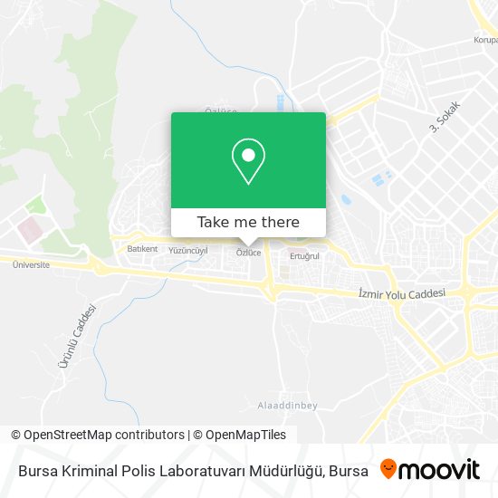 Bursa Kriminal Polis Laboratuvarı Müdürlüğü map