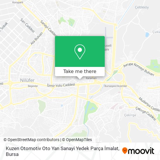 Kuzen Otomotiv Oto Yan Sanayi Yedek Parça İmalat map