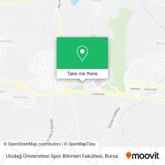 Uludağ Üniversitesi Spor Bilimleri Fakültesi map