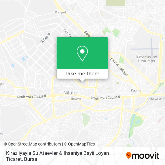 Kirazliyayla Su Ataevler & Ihsaniye Bayii Loyan Ticaret map