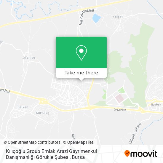 Kılıçoğlu Group Emlak Arazi Gayrimenkul Danışmanlığı Görükle Şubesi map