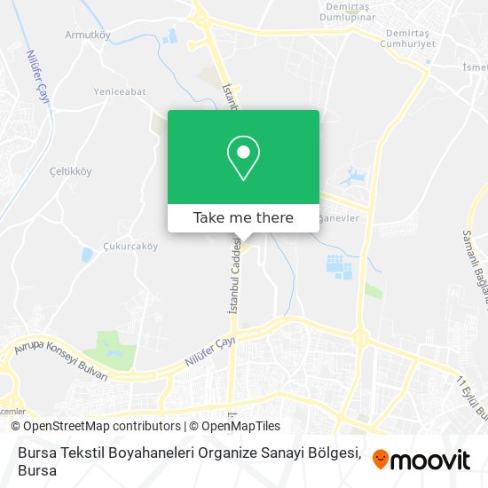 Bursa Tekstil Boyahaneleri Organize Sanayi Bölgesi map