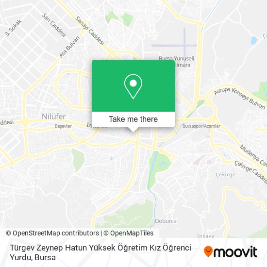 Türgev Zeynep Hatun Yüksek Öğretim Kız Öğrenci Yurdu map