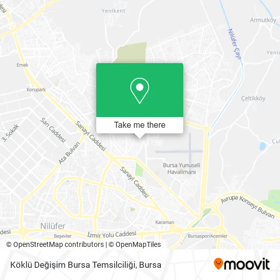 Köklü Değişim Bursa Temsilciliği map