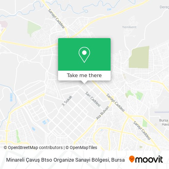 Minareli Çavuş Btso Organize Sanayi Bölgesi map