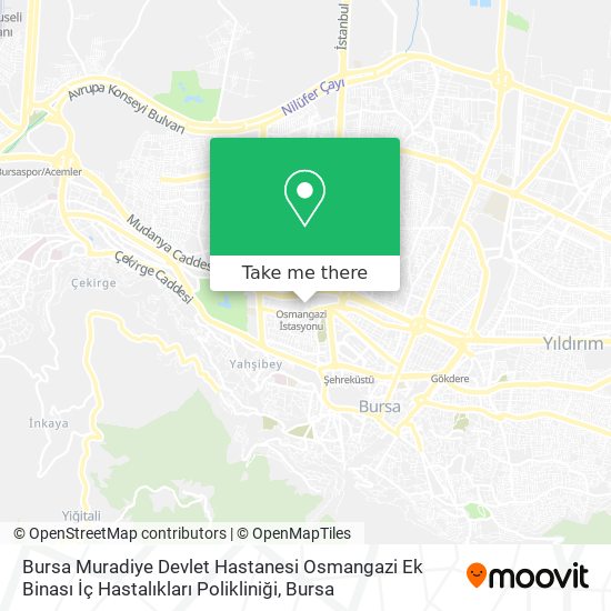Bursa Muradiye Devlet Hastanesi Osmangazi Ek Binası İç Hastalıkları Polikliniği map