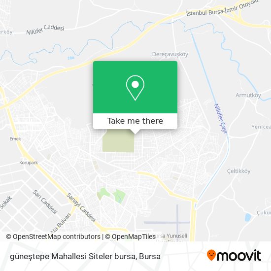güneştepe Mahallesi Siteler bursa map