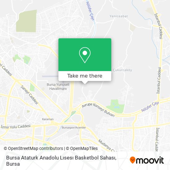 Bursa Ataturk Anadolu Lısesı Basketbol Sahası map