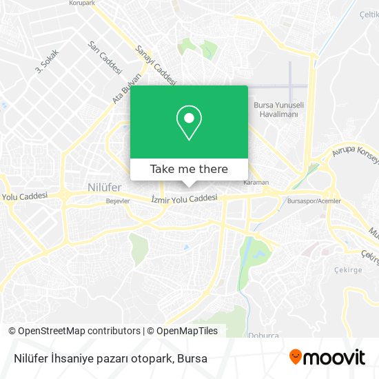 Nilüfer İhsaniye pazarı otopark map