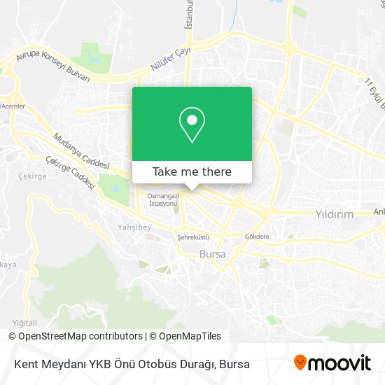 Kent Meydanı YKB Önü Otobüs Durağı map