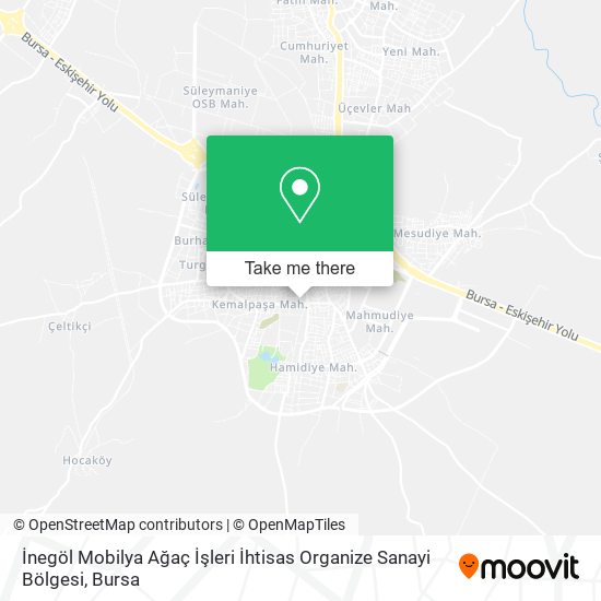 İnegöl Mobilya Ağaç İşleri İhtisas Organize Sanayi Bölgesi map