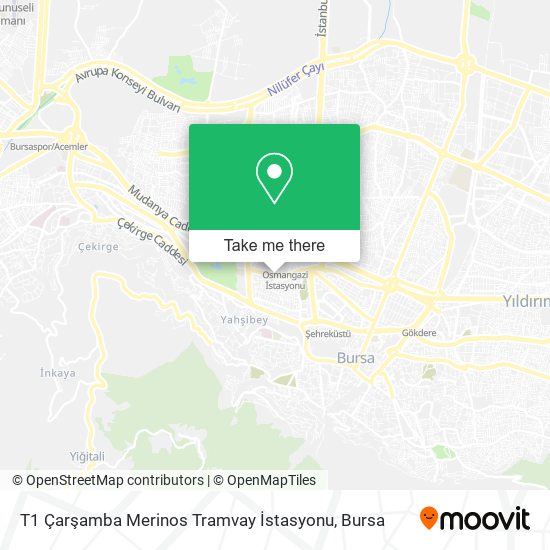 T1 Çarşamba Merinos Tramvay İstasyonu map