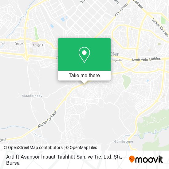 Artlift Asansör İnşaat Taahhüt San. ve Tic. Ltd. Şti. map