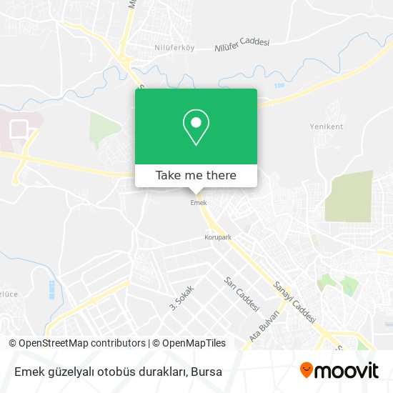 Emek güzelyalı otobüs durakları map