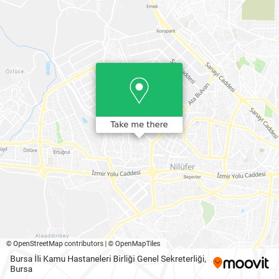 Bursa İli Kamu Hastaneleri Birliği Genel Sekreterliği map