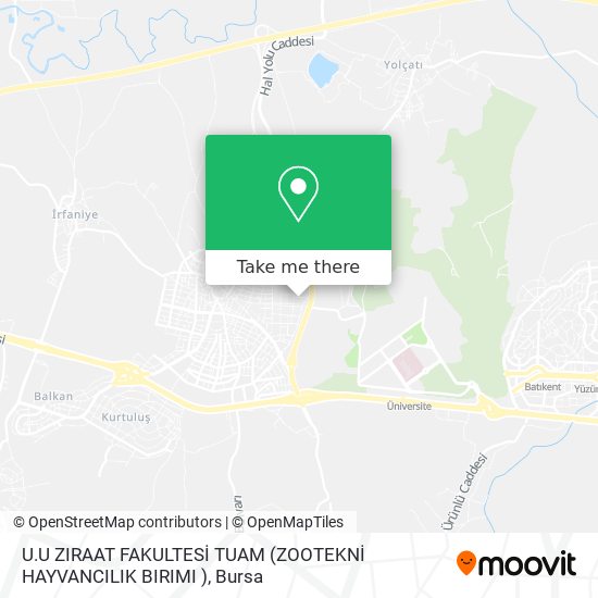 U.U ZIRAAT FAKULTESİ TUAM (ZOOTEKNİ HAYVANCILIK BIRIMI ) map
