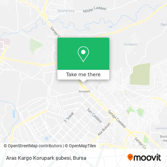 Aras Kargo Korupark şubesi map